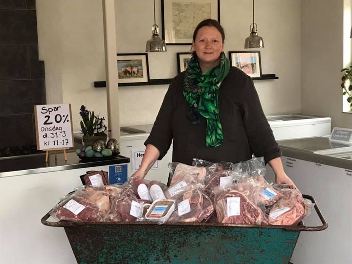 Gårdbutik med oksekød på Lolland
